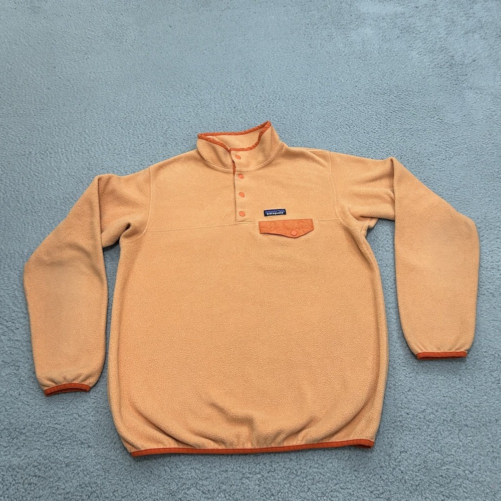 Patagonia Jacket Womens Large Orange Snap T Synchilla Outdoors Hiking 25455